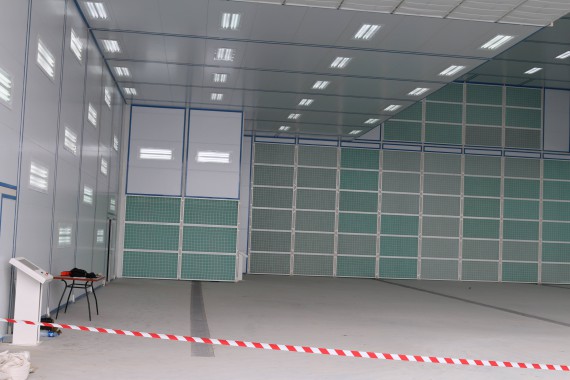 Покрасочно-сушильная камера для самолетов Airbus в Авиационно-техническом центре Покрасочно-сушильная камера SPK GROUP для самолетов Airbus в Авиационно-техническом центре