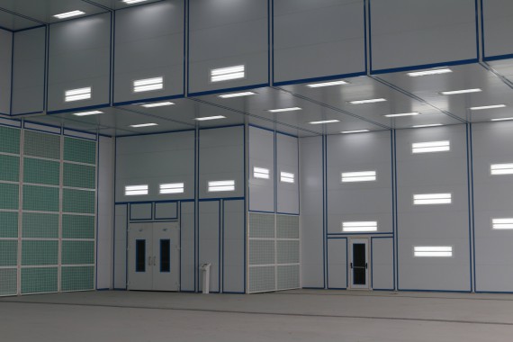 Покрасочно-сушильная камера для самолетов Airbus в Авиационно-техническом центре Покрасочно-сушильная камера SPK GROUP для самолетов Airbus в Авиационно-техническом центре