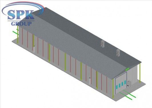 Дробеструйная камера, совмещенная с окрасочно-сушильной уличного исполнения SPK-42.5.5 Дробеструйная камера, совмещенная с окрасочно-сушильной уличного исполнения SPK GROUP