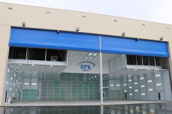 Покрасочно-сушильная камера для самолетов Airbus в Авиационно-техническом центре Покрасочно-сушильная камера SPK GROUP для самолетов Airbus в Авиационно-техническом центре