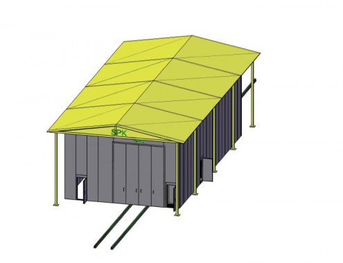 Обитаемая дробеструйная камера в уличном исполнении SPK 24.8.8 Обитаемая дробеструйная камера в уличном исполнении SPK GROUP