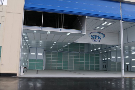 Покрасочно-сушильная камера для самолетов Airbus в Авиационно-техническом центре Покрасочно-сушильная камера SPK GROUP для самолетов Airbus в Авиационно-техническом центре