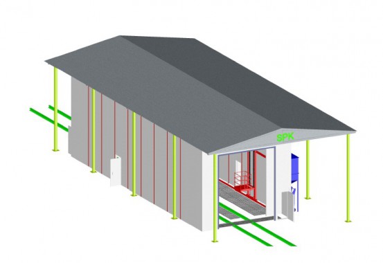 Обитаемая дробеструйная камера в уличном исполнении SPK 24.8.8 Обитаемая дробеструйная камера в уличном исполнении SPK GROUP