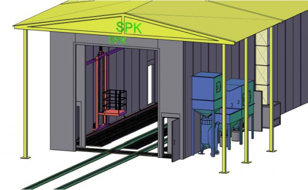 Обитаемая дробеструйная камера в уличном исполнении SPK 24.8.8 Обитаемая дробеструйная камера в уличном исполнении SPK GROUP