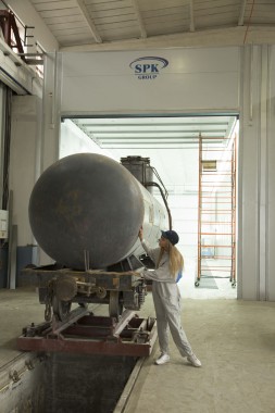 Покрасочно-сушильная камера для локомотивов для Музея РЖД г. Екатеринбург Фото окрасочной камеры для локомотивов SPK GROUP