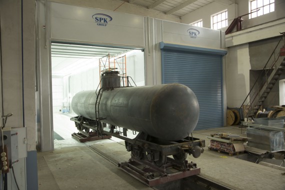 Покрасочно-сушильная камера для локомотивов для Музея РЖД г. Екатеринбург Фото окрасочной камеры для локомотивов SPK GROUP