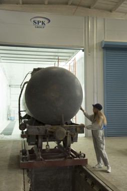 Покрасочно-сушильная камера для локомотивов для Музея РЖД г. Екатеринбург Фото окрасочной камеры для локомотивов SPK GROUP