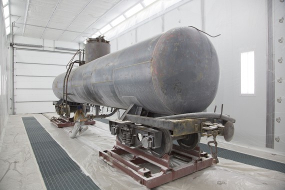 Покрасочно-сушильная камера для локомотивов для Музея РЖД г. Екатеринбург Фото окрасочной камеры для локомотивов SPK GROUP