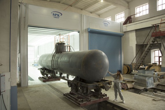 Покрасочно-сушильная камера для локомотивов для Музея РЖД г. Екатеринбург Фото окрасочной камеры для локомотивов SPK GROUP