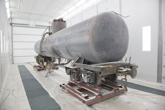 Покрасочно-сушильная камера для локомотивов для Музея РЖД г. Екатеринбург Фото окрасочной камеры для локомотивов SPK GROUP