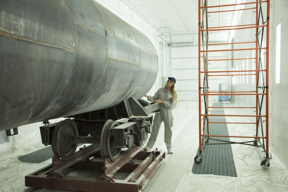 Покрасочно-сушильная камера для локомотивов для Музея РЖД г. Екатеринбург Фото окрасочной камеры для локомотивов SPK GROUP