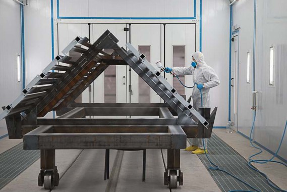 Окрасочно-сушильная камера для окраски металлоконструкций и ферм SPK 15.4.6. Италия Окрасочно-сушильная камера для окраски металлоконструкций и ферм SPK 15.4.6. Италия