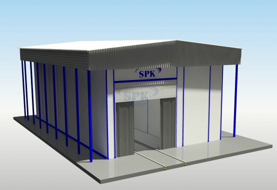 Дробеструйная камера уличного исполнения тупикового типа SPK-14.5.4 Дробеструйная камера уличного исполнения тупикового типа SPK GROUP