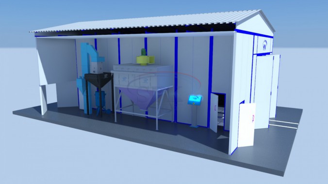 Тупиковая уличная абразивоструйная камера для металлоконструкций SPK-12.6.5 Тупиковая уличная абразивоструйная камера для металлоконструкций SPK GROUP