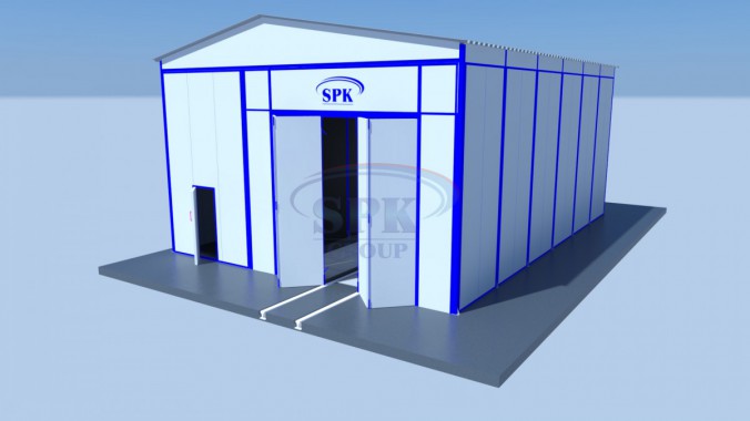 Тупиковая уличная абразивоструйная камера для металлоконструкций SPK GROUP