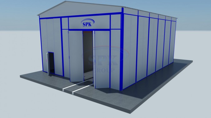 Тупиковая уличная абразивоструйная камера для металлоконструкций SPK-12.6.5 Тупиковая уличная абразивоструйная камера для металлоконструкций SPK GROUP