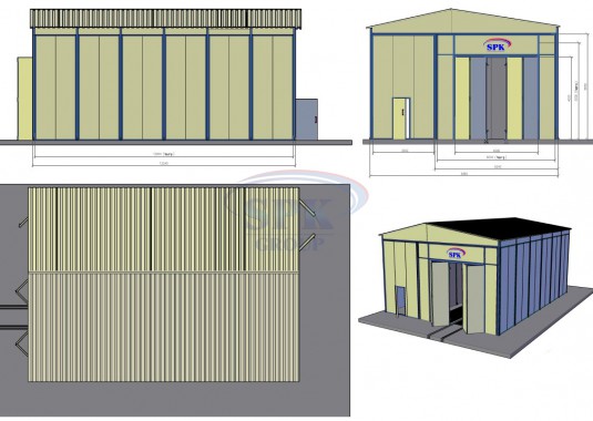 Тупиковая уличная абразивоструйная камера для металлоконструкций SPK-12.6.5 Тупиковая уличная абразивоструйная камера для металлоконструкций SPK GROUP