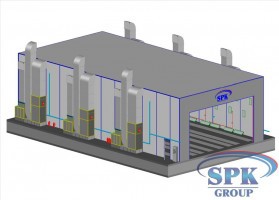 Тупиковая окрасочно-сушильная камера для вертолетов SPK GROUP