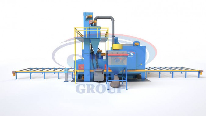 Дробемётная установка проходного типа с рольгангом для очистки металлопроката SPK D 15.6.11-R Дробемётная установка проходного типа с рольгангом для очистки металлопроката SPK GROUP