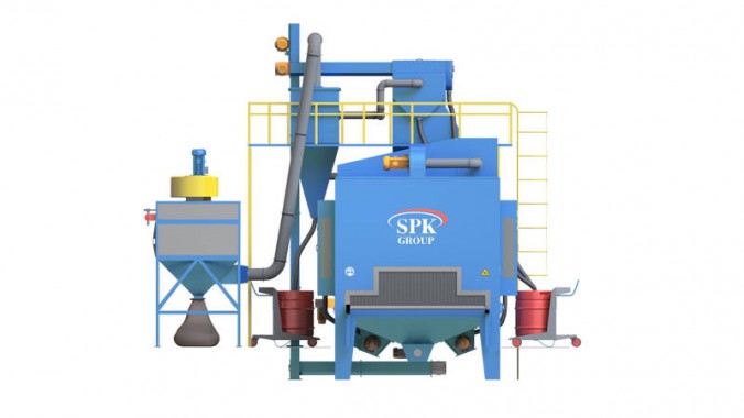 Дробемётная установка проходного типа с рольгангом для очистки металлопроката SPK D 15.6.11-R Дробемётная установка проходного типа с рольгангом для очистки металлопроката SPK GROUP