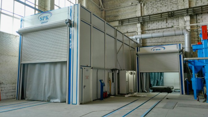 Дробеструйные камеры SPK-14.5.5 и SPK-6.4.4, Комплекс подготовки и покраски, г. Челябинск SPK GROUP: дробеструйные камеры SPK-14.5.5 и SPK-6.4.4, комплекс подготовки и покраски