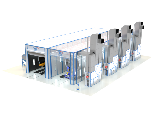 Комплекс для подготовки и окраски поверхности секций башен ветрогенераторов SPK-Р 31.14.6 Комплекс для подготовки и окраски поверхности секций башен ветрогенераторов SPK GROUP