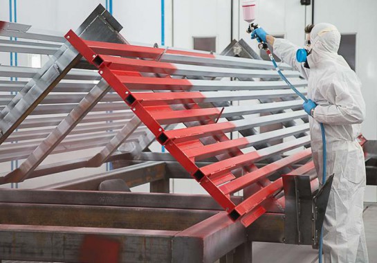 Покраска в окрасочно-сушильной камере для окраски металлоконструкций и ферм SPK 15.4.6, г. Астана (Казахстан) 