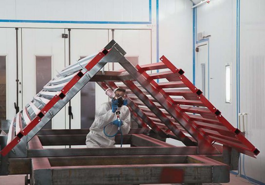 Покраска в окрасочно-сушильной камере для окраски металлоконструкций и ферм SPK 15.4.6, г. Астана (Казахстан) 