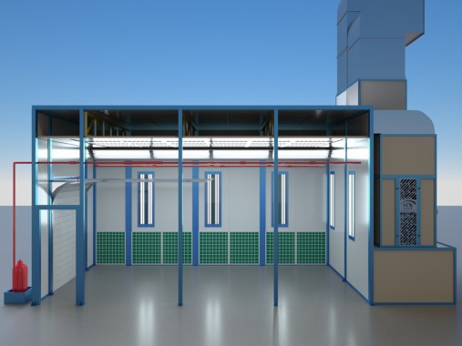 Окрасочно-сушильная камера тупикового типа SPK-7.4.3 Окраска грузовиков в камере SPK GROUP