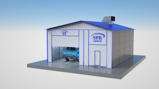 Камера проверки герметичности кабин и фургонов методом дождевания SPK R 12.6.5 уличного исполнения Камера проверки герметичности кабин и фургонов методом дождевания уличного исполнения SPK GROUP