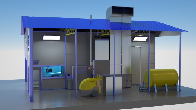 Камера проверки герметичности кабин и фургонов методом дождевания SPK R 12.6.5 уличного исполнения Камера проверки герметичности кабин и фургонов методом дождевания уличного исполнения SPK GROUP