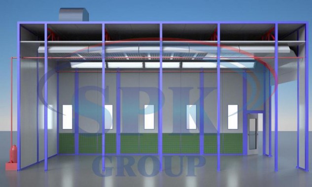 Окрасочно-сушильная камера тупикового типа SPK-10.5.5 Камера окраски грузовых авто от SPK GROUP