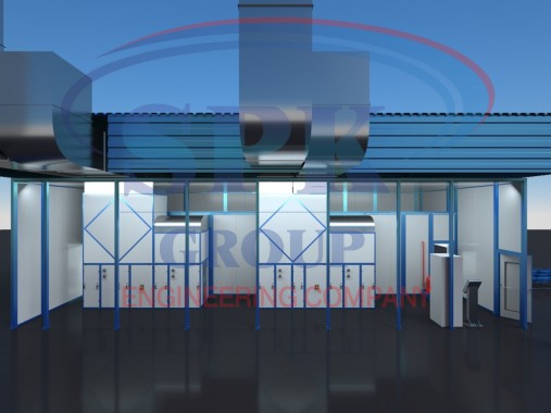 Окрасочно-сушильная камера тупикового типа уличного исполнения SPK-15.3.3 Окрасочно-сушильная камера тупикового типа уличного исполнения SPK GROUP