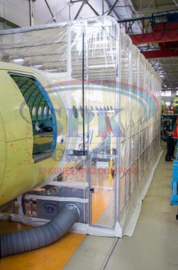 Телескопическая окрасочная камера для авиации SPK-13.6.6 Окраска самолетов с SPK GROUP