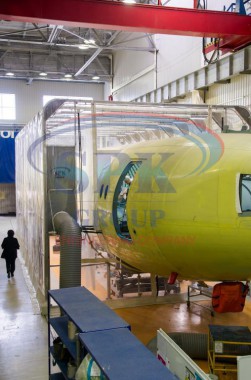 Телескопическая окрасочная камера для авиации SPK-13.6.6 Камера окраски и сушки для авиации SPK GROUP