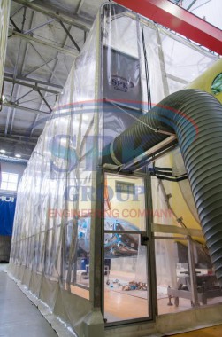 Телескопическая окрасочная камера для авиации SPK-13.6.6 Авиационная камера покраски СПК ГРУПП