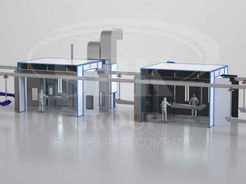 Окрасочно-сушильная камера проходного типа внутреннего исполнения Окрасочно-сушильная камера проходного типа внутреннего исполнения SPK GROUP