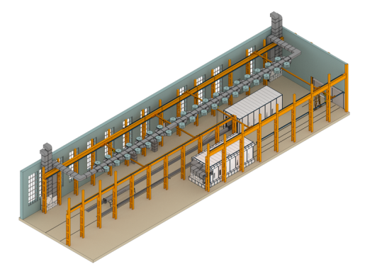 Зона открытой окраски SPK-Z 76.6.9 в составе Комплекса подготовки поверхности, окраски и сушки SPK Зона открытой окраски SPK-Z 76.6.9 в составе комплекса подготовки поверхности, окраски и сушки SPK GROUP