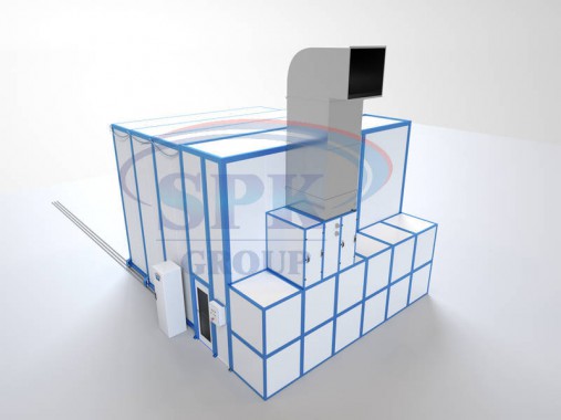 Окрасочная телескопическая камера для локомотивов ремонтного производства SPK – 6.5.4 Камера окраски локомотивов SPK GROUP