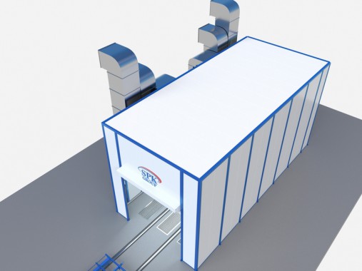 Окрасочно-сушильная камера тупикового типа SРК - 13.6.6 Фото покрасочной камеры SPK GROUP