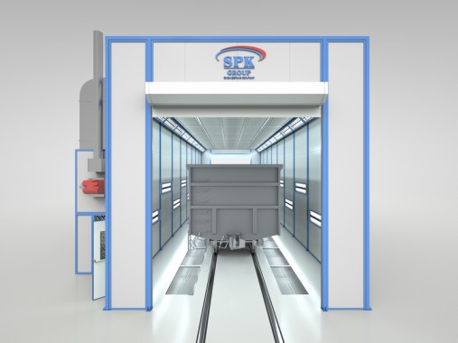 Окрасочно-сушильная камера проходного типа SРК - 17.6.6 Проходная камера окраски для жд