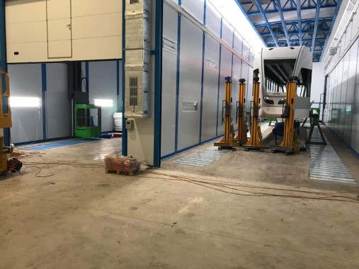 Комплекс подготовки, покраски и сушки для трамвайных вагонов, г. Тверь Изготовление комплекса SPK GROUP для трамвайных вагонов