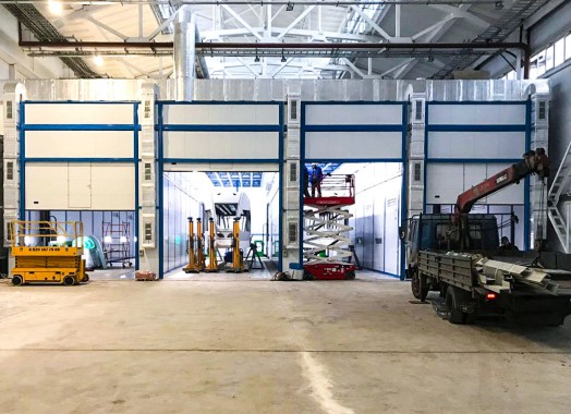 Комплекс подготовки, покраски и сушки для трамвайных вагонов, г. Тверь Комплекс подготовки, окраски и сушки вагонов трамваев SPK GROUP