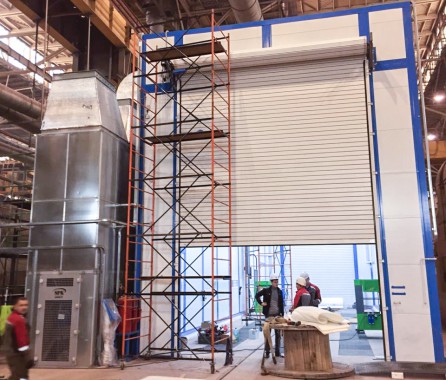 Проходная камера для окраски и сушки кузовов электровозов SPK-P 22.6.7 Окрасочно-сушильная камера SPK GROUP для электровозов