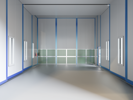 Окрасочная телескопическая камера для локомотивов ремонтного производства SPK – 6.5.4 Камера покраски для локомотивов ремонтного производства SPK GROUP