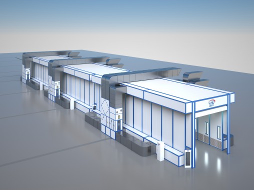 Окрасочно-сушильная камера для лопастей ветрогенераторов SPK-67.6.6 Окрасочно-сушильная камера для лопастей ветрогенераторов SPK GROUP