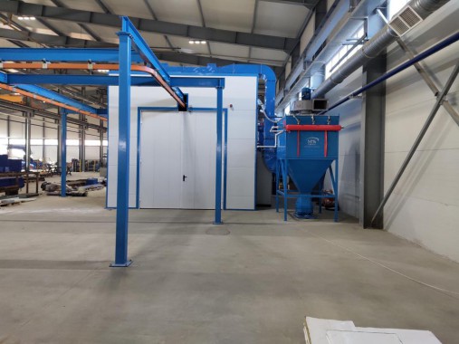 Комплекс подготовки и покраски для деталей с подвесной транспортной системой SPK Комплекс подготовки и покраски для деталей с подвесной транспортной системой SPK GROUP