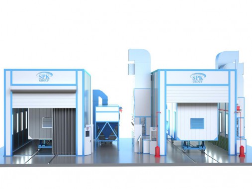 Комплекс подготовки, покраски и сушки для блок-контейнеров SPK-12.5.5 Комплекс подготовки, покраски и сушки для блок-контейнеров SPK GROUP