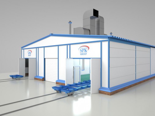 Уличный комплекс подготовки, покраски и сушки SPK для металлоконструкций Уличный комплекс подготовки, покраски и сушки для металлоконструкций SPK GROUP