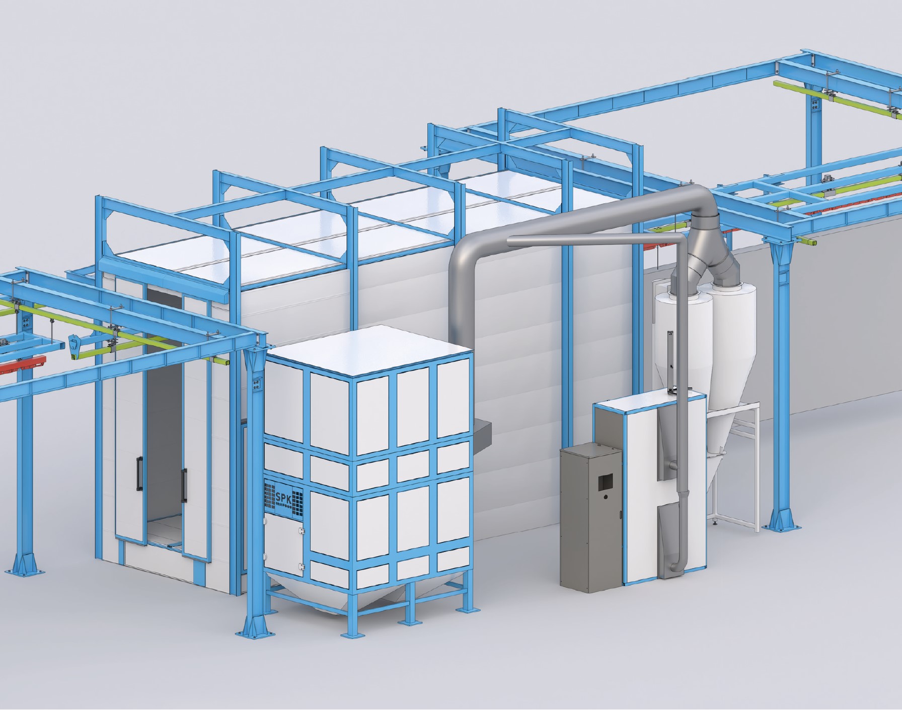 окрасочная камера в порошковой линии